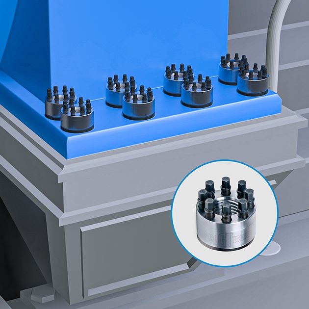 Superbolt expansion bolts in a turbine gearbox